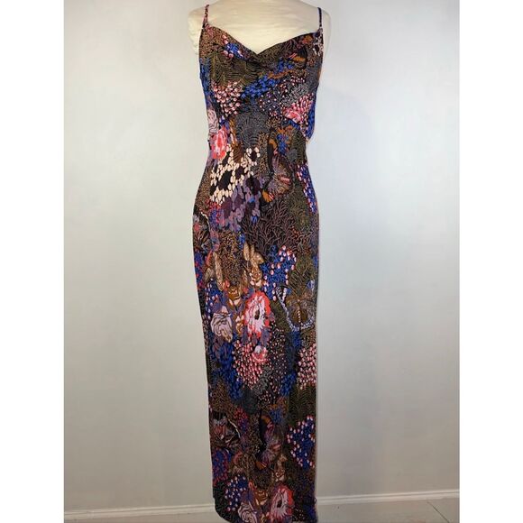 Anthropologie Dresses & Skirts - Anthropologie Sz M The Elyse Slip Dress Floral Cowl Neck Midi Multicolor